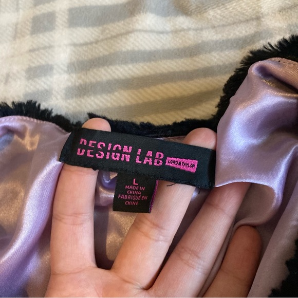 Design lab pink and black small shawl coverup - Picture 3 of 3